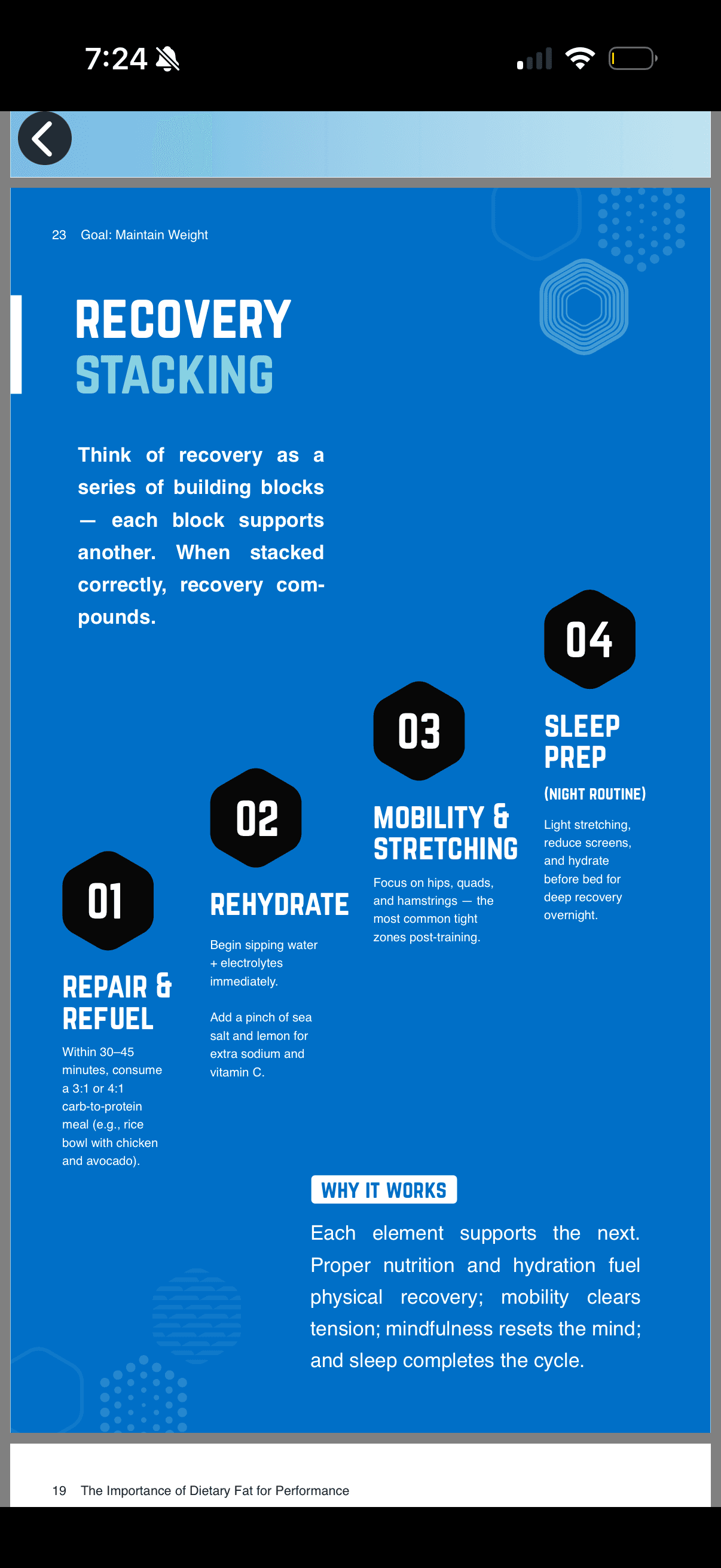 NSP recovery stacking guide with phases